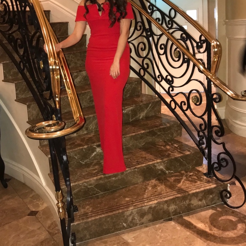 WantMyLook Off the Shoulder Red Bodycon Dress